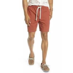 1901 Mens Shorts 2XL XXL Rust Red Slub Elastic Waist Slim Fit Nordstrom NWT